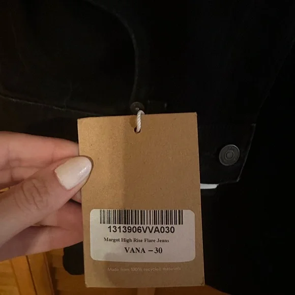 NWT Reformation Black Flare Wide Leg Jeans